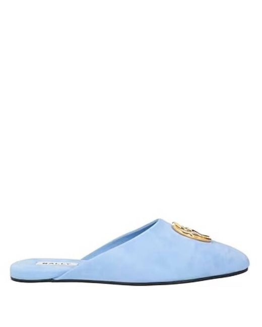 Bally Blue Gylon Logo Emblem Slippers, Brand Size 35 Us