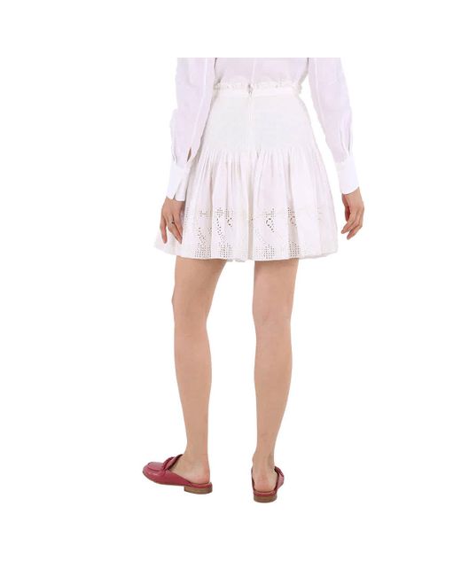 Chloé White Pleated Mini Skirt