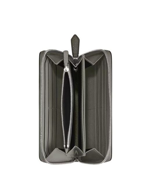 Montblanc Gray Sartorial 12Cc Zip Around Leather Wallet