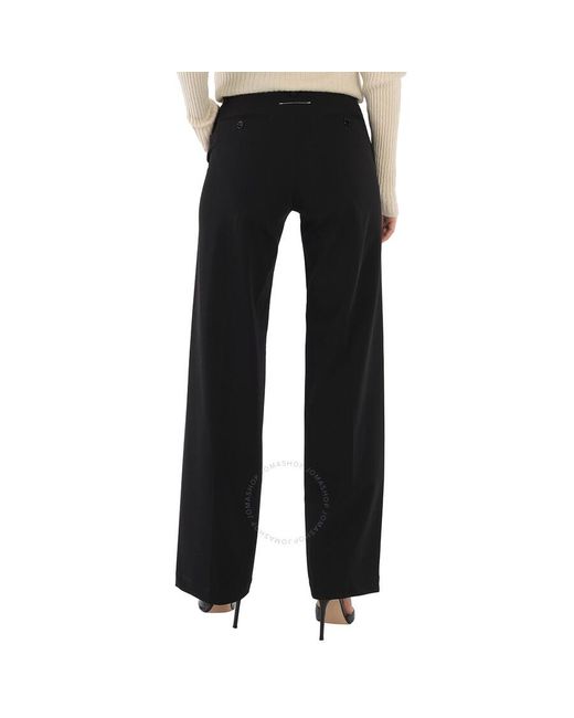 MM6 by Maison Martin Margiela Black Mm Wide-leg Tailored Trousers