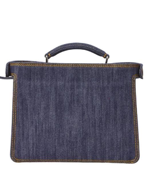 Fendi Blue Peekaboo Iseeu Mini Bag Denim-Effect Fabric for men
