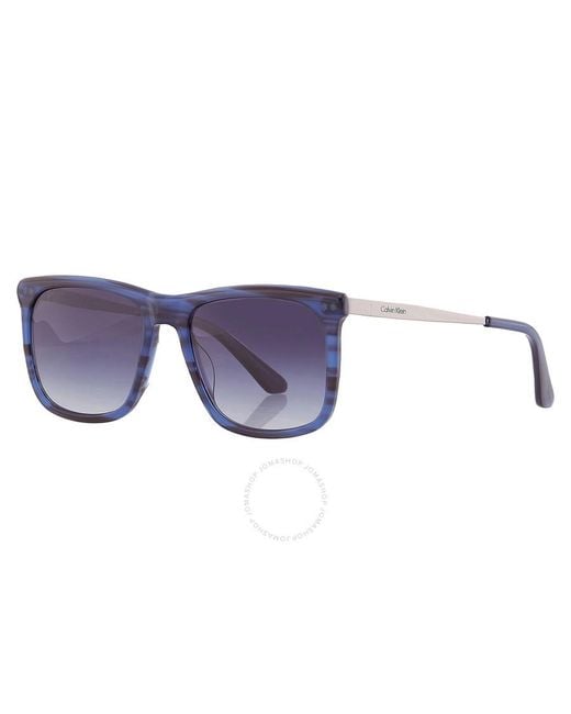 Calvin Klein Blue Gradient Square Sunglasses Ck22536s 416 56 for men