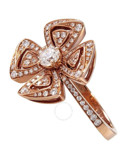 BVLGARI Brown Fiorever 18K Rose Diamond Ring