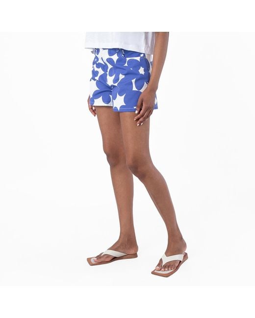 Marni Blue Floral Pattern Cotton Trousers