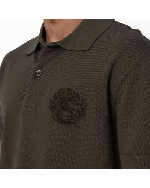 Burberry Black Ekd Embroidered Cotton Polo Shirt for men