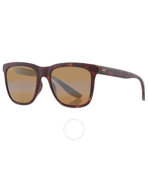Maui Jim Brown Pehu Hcl Bronze Square Sunglasses H602-10 55