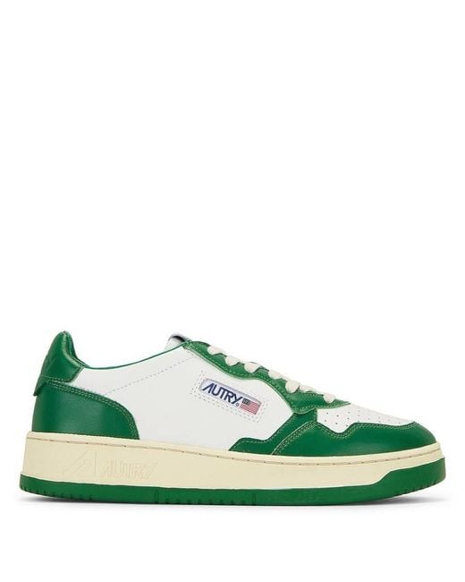 Autry Green Bicolor Medalist Low Leather Sneakers, Brand Size 43 Us for men