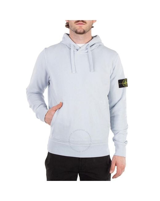 Stone Island White Compass Logo Badge Hoodie for men