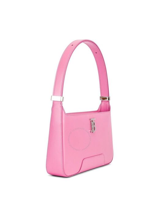 Burberry Pink Leather Medium Tb Shoulder Bag