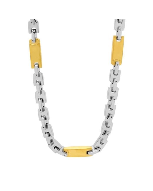 Robert Alton Metallic Two-Tone Stainless Steel Link Bracelet With Finish for men