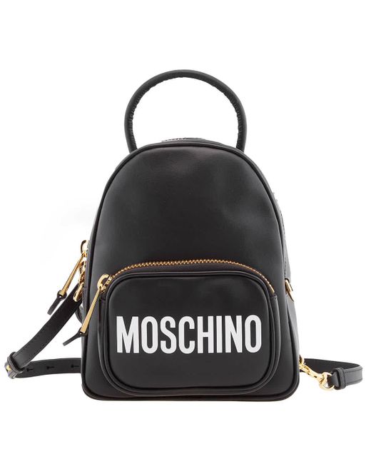 Moschino Black / White Logo Mini Backpack