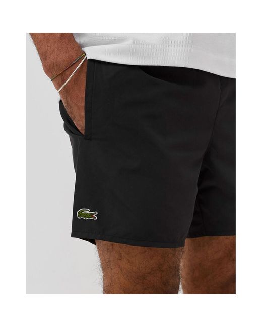 Lacoste Black Lightweight Quick-Dry Swim Shorts for men