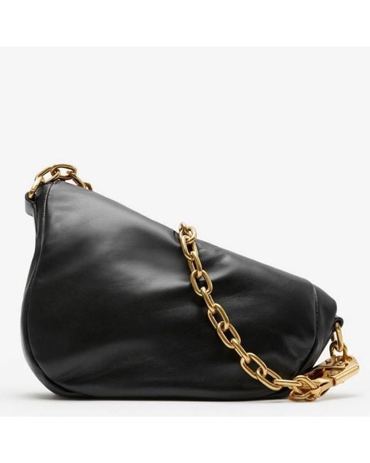 Burberry Black Small Knight Chain-Linked Puffy Shoulder Bag