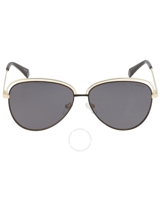 Polaroid Gray Polarized Grey Pilot Sunglasses Pld 4103/s 02m2/m9 58