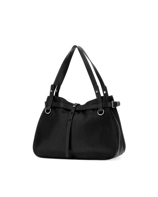 Miu Miu Black Leather Shopping Bag Nero Borse A Mano