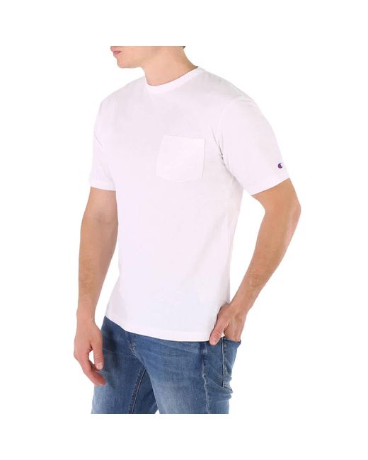 Champion White Cotton Pocket T-shirt for men