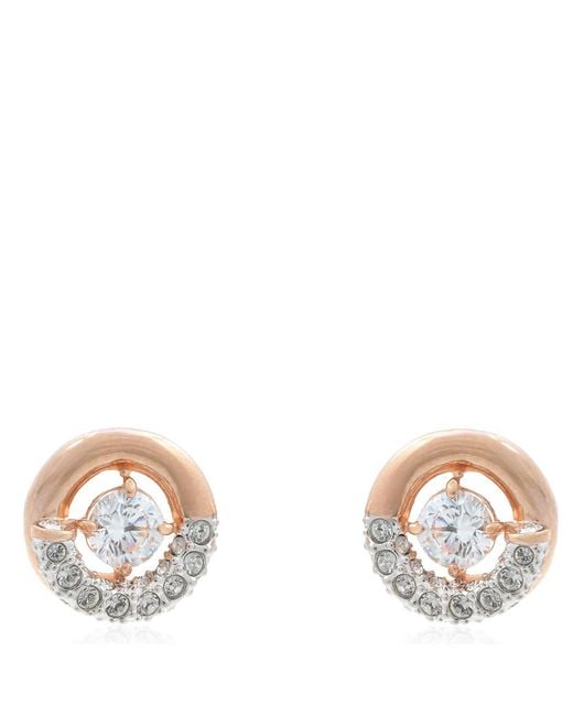 Swarovski Metallic Dextera Pierced Earrings Stud Rose Shiny Crystal