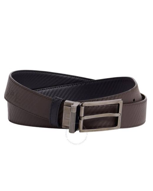 Dunhill Black Reversible 30Mm Chassis Leather Belt, for men