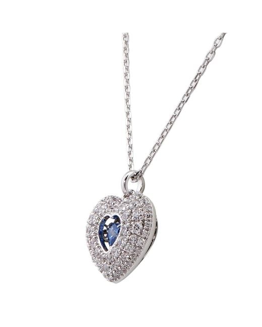 Swarovski White Hyperbola Pendant Heart Rhodium Shiny