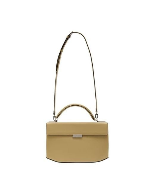 Totême Metallic Calfskin Box Top Handle Bag