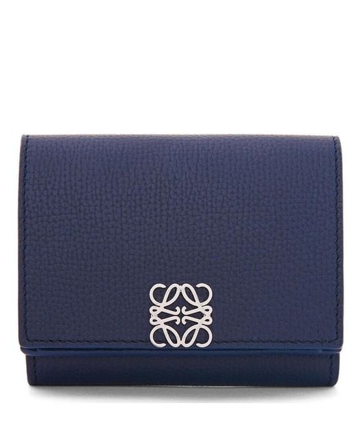 Loewe Blue Anagram Trifold Wallet