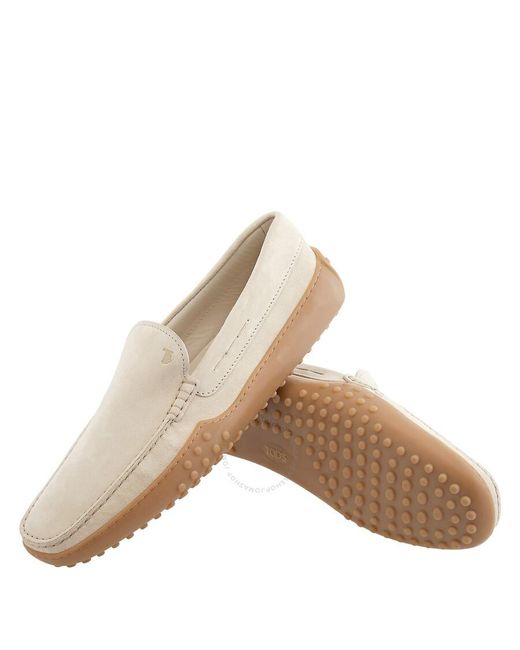 Tod's Natural Suede Gommino Loafers for men