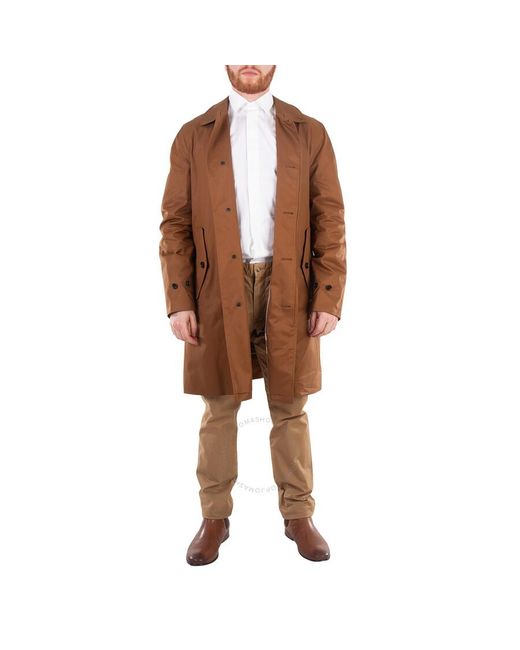 Burberry Brown Dark Birch Brow Clapham Cotton Gabardine Lightweight Coat, Brand Size 50 (Us for men