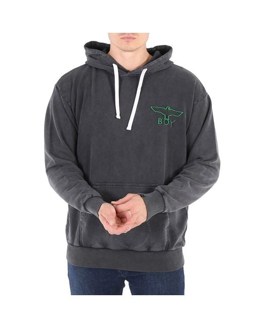 BOY London Gray Boy 3d Embroidered Hoodie