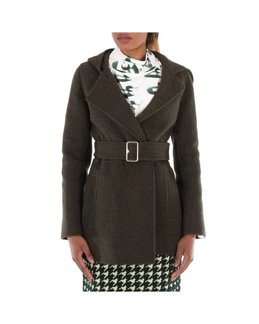 Burberry Green Long Sleeve Wool Cashmere Jacket, Brand Size 4 Us