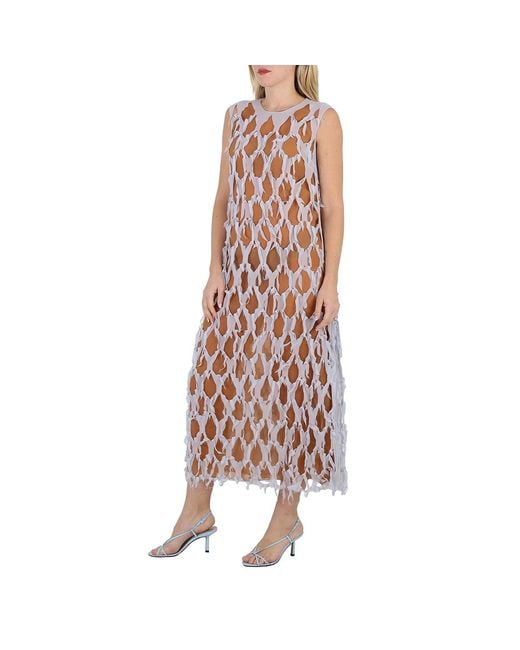 Maison Margiela Pink Ladies Light Sky Cut-Out Silk-Blend Dress