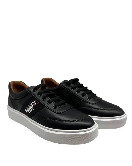 Bally Black Cordy Leather Low-Top Sneakers, Brand Size 43.5 Us for men