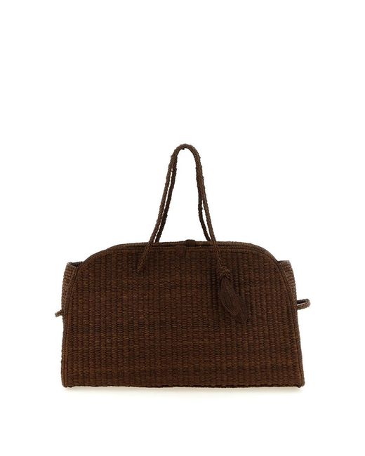 Jacquemus Brown Braided Raffia Tote Bag for men
