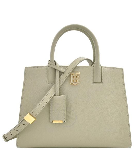 Burberry Natural Mini Frances Leather Top Handle Bag