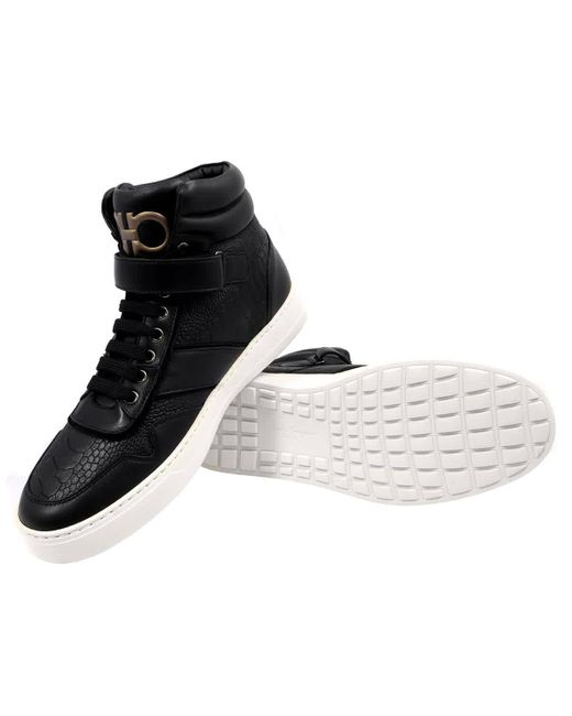 Ferragamo Black Noe Exoti High-top Sneakers for men
