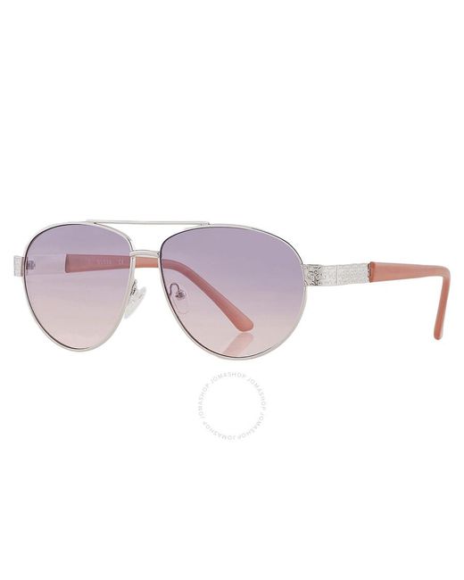 Guess Factory Purple Smoke Gradient Pilot Sunglasses Gf0414 10b 60