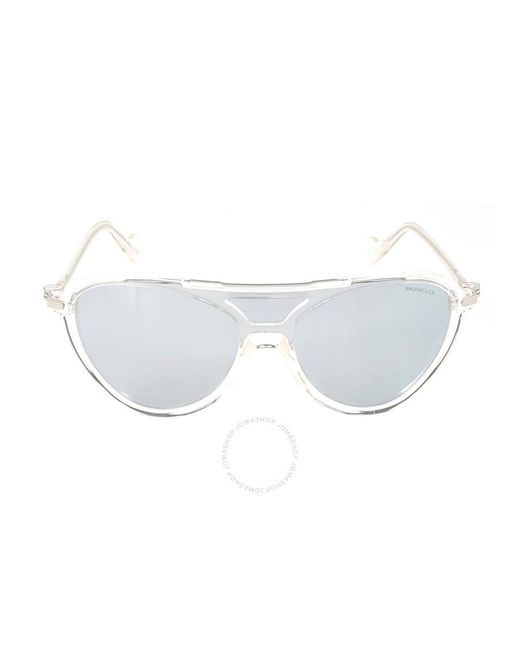 Moncler White Pilot Sunglasses