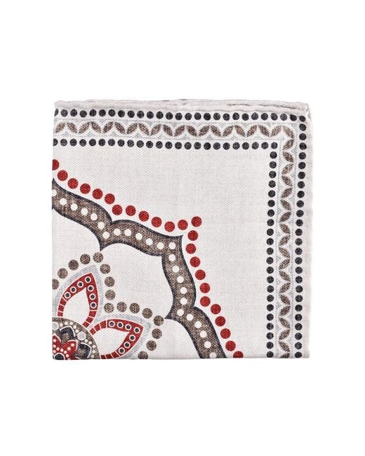 Brunello Cucinelli White Panama Ginger Silk Pocket Square, One Size for men