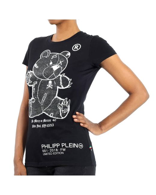 Philipp Plein Blue Teddy Bear Round Neck T-shirt