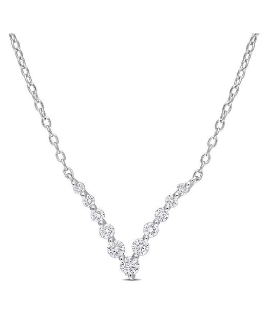 Created Forever Metallic 1/3 Ct Tgw Lab Created Diamond Graduated V Necklace