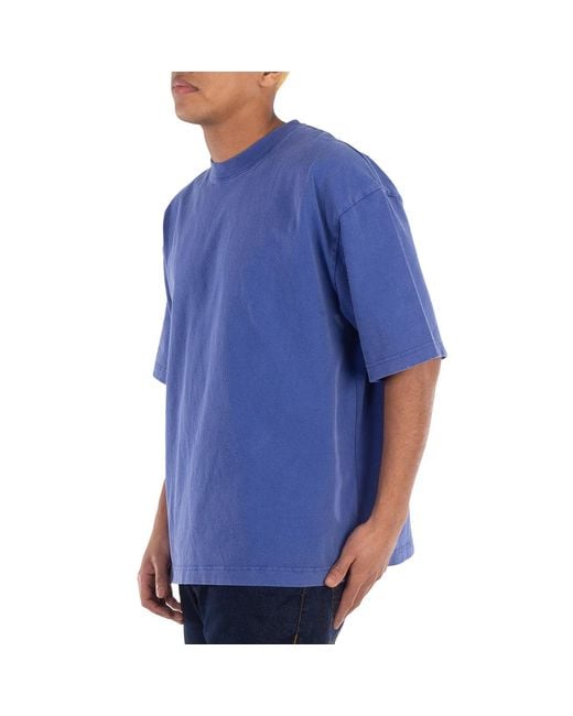 Axel Arigato Blue Typo Embroidered Cotton T-Shirt for men