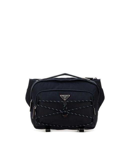 Prada Black Dark Re-Nylon Speedrock Belt Bag for men