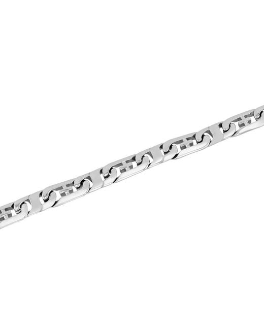 Robert Alton Metallic Stainless Steel Curb Link Chain Bracelet for men
