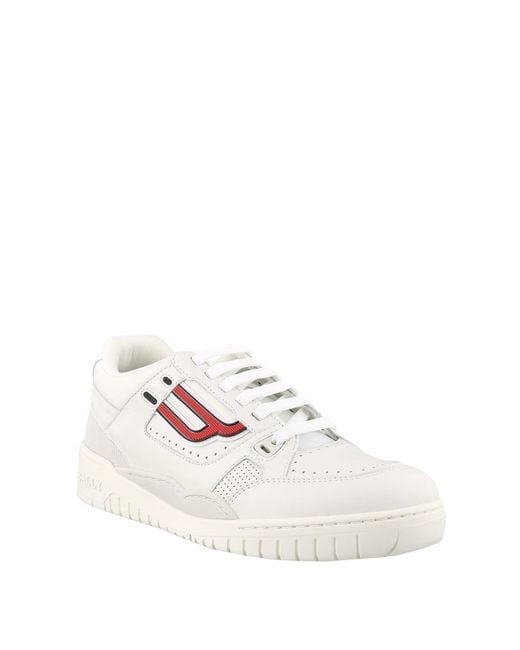 Bally White Kuba-T Leather Low-Top Sneakers, Brand Size 7 Us for men
