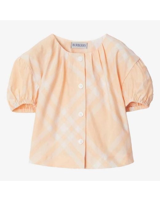 Burberry Natural Toddler Sheryl Check Cotton Blouse