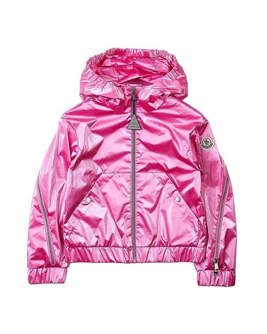 Moncler Pink Kids Brienne Hooded Nylon Jacket