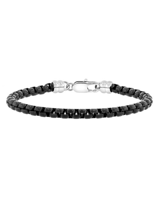 Robert Alton Black Stainless Steel Finish Box Link Chain Bracelet for men