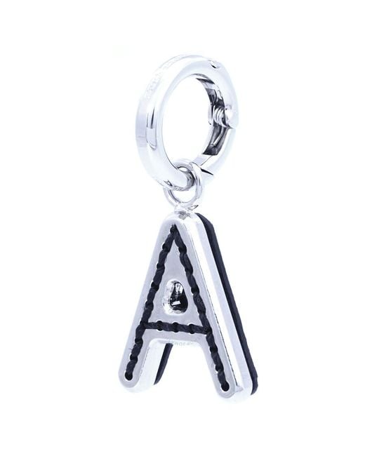 Burberry Blue Leather-topstitched 'a' Alphabet Charm