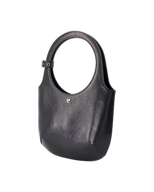 Courreges Black Leather Shoulder Bag