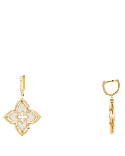Roberto Coin Metallic 18K Venetian Princess Pirouette Diamond & Mother Of Pearl Flower Drop Earrings 8883468Ayerxp for men