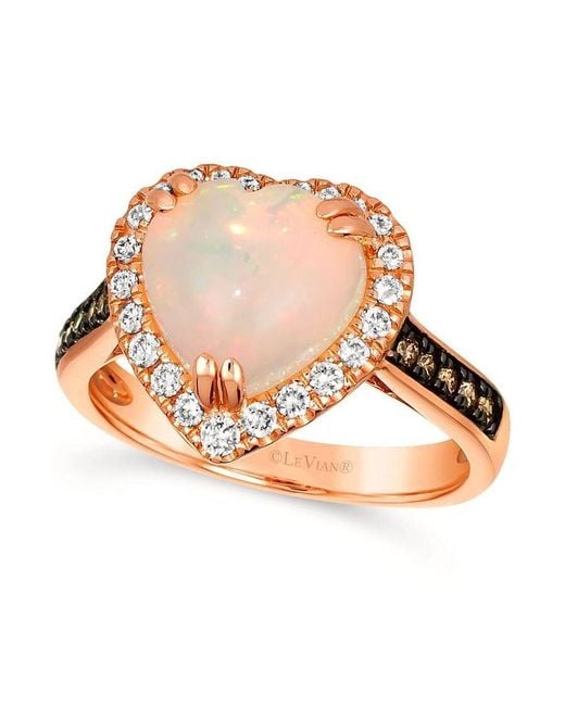 Le Vian Pink Ladies Neopolitan Opal Heart Rings Set